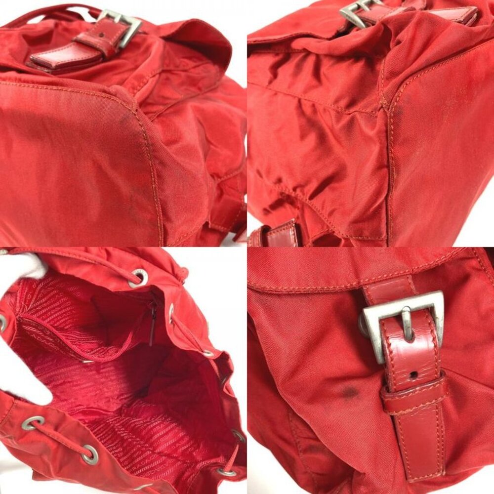 Prada Backpack Triangle Logo Nylon Red - image 7